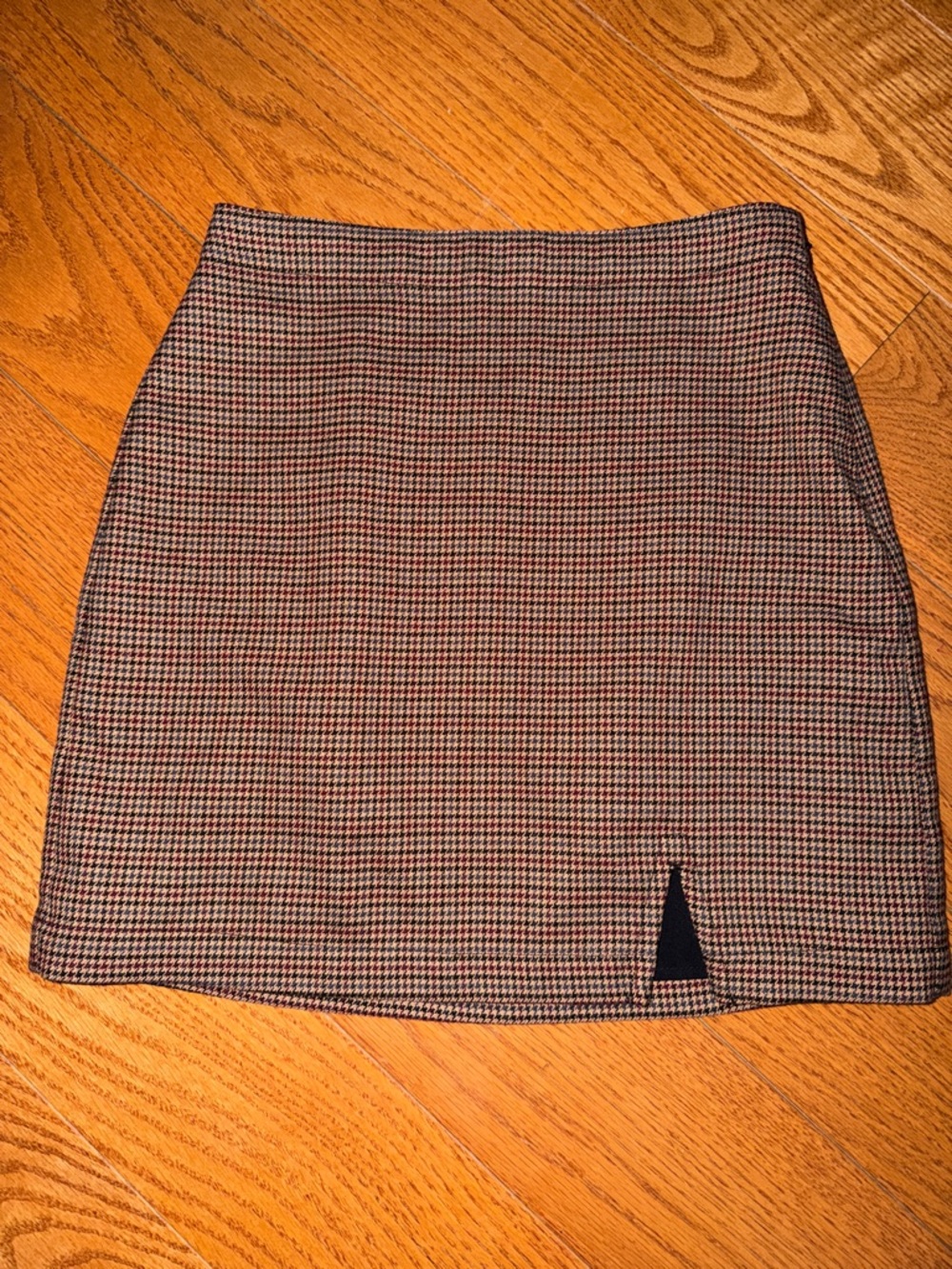 Abercrombie & Fitch Brown and Black Houndstooth Mini Skirt